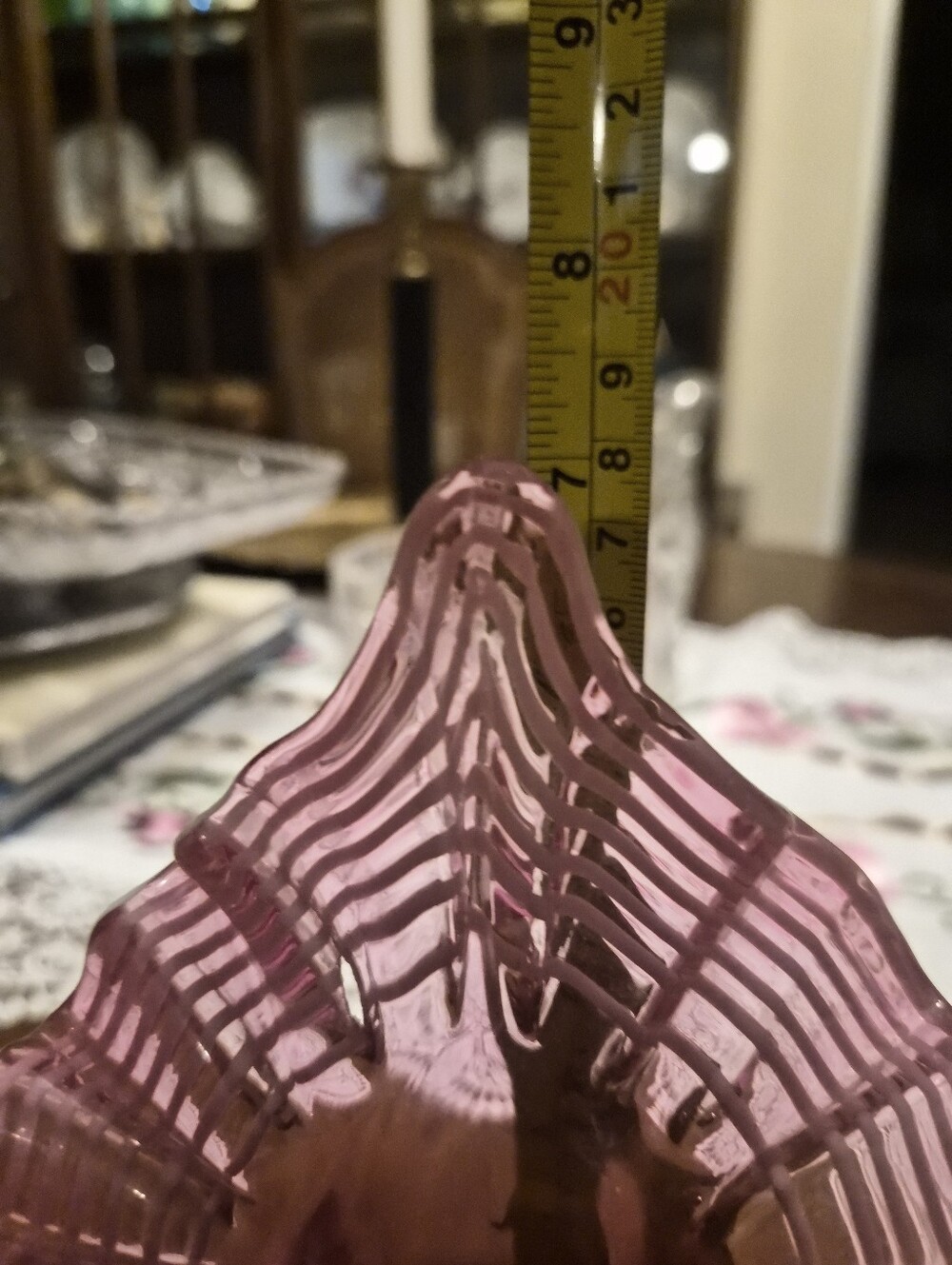 Fenton Tulip Cranberry Glass Swirl Jack In The Pulpit Vase - Picture 6 of 7